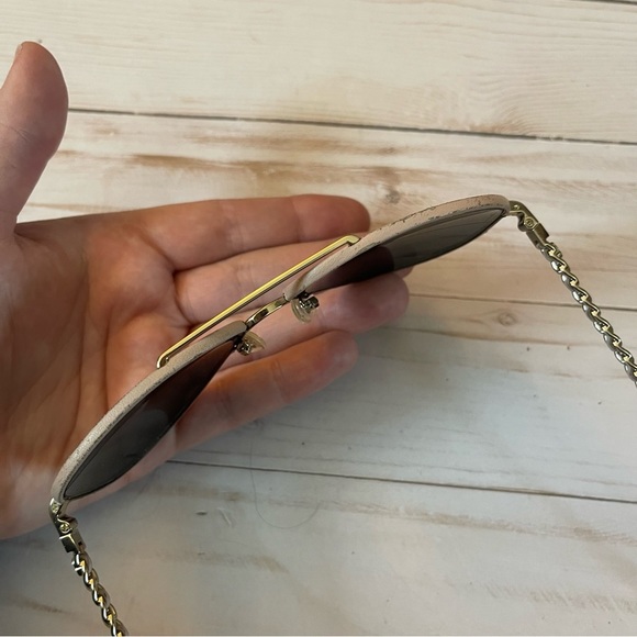 Chanel Pink Mirrored Aviator Pilot Sunglasses Gold Accents with Case - Picture 7 of 16